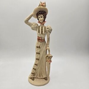 Artmark Marlo Collection Victorian Lady with Parasol Holding Hat 9.5"H x 3"W EUC